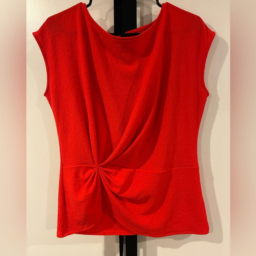 Vince Camuto Vibrant Red Twist Blouse Sz S